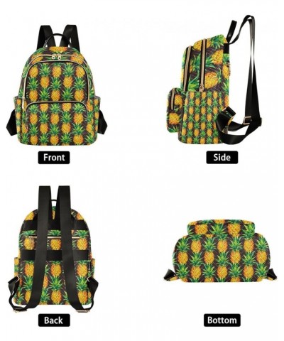 Women Backpack Watercolor Tropical Pineapples Anti-Theft Travel Backpack with Luggage Belt Lightweight Handbag Lady Purse Roo...