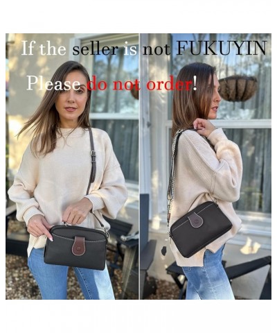 Genuine Leather Crossbody Bag for Women - Womens Crossbody Purse with Wide Guitar Strap and Narrow Leather Strap Black $30.60...