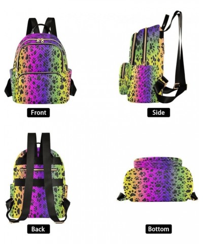 Backpack Purse for Women Animal Paw Rainbow Print Dalmatian Spots Casual Shoulder Bag Small Backpack M Small $13.00 Backpacks