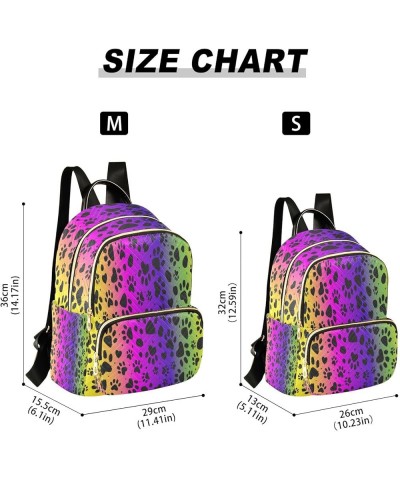 Backpack Purse for Women Animal Paw Rainbow Print Dalmatian Spots Casual Shoulder Bag Small Backpack M Small $13.00 Backpacks