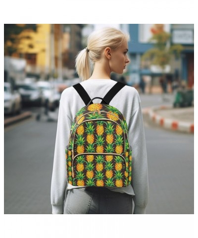 Women Backpack Watercolor Tropical Pineapples Anti-Theft Travel Backpack with Luggage Belt Lightweight Handbag Lady Purse Roo...