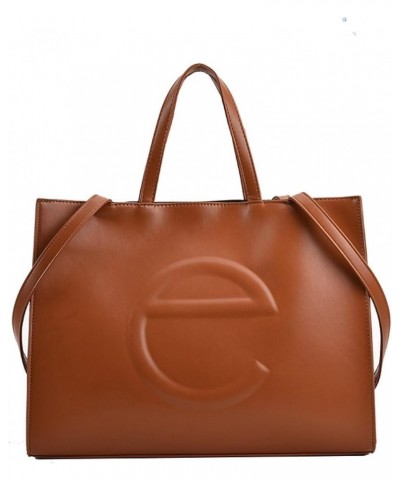 Textured large-capacity bags, women's hand-totes, shoulder bags, commuter bags Brown $27.99 Totes