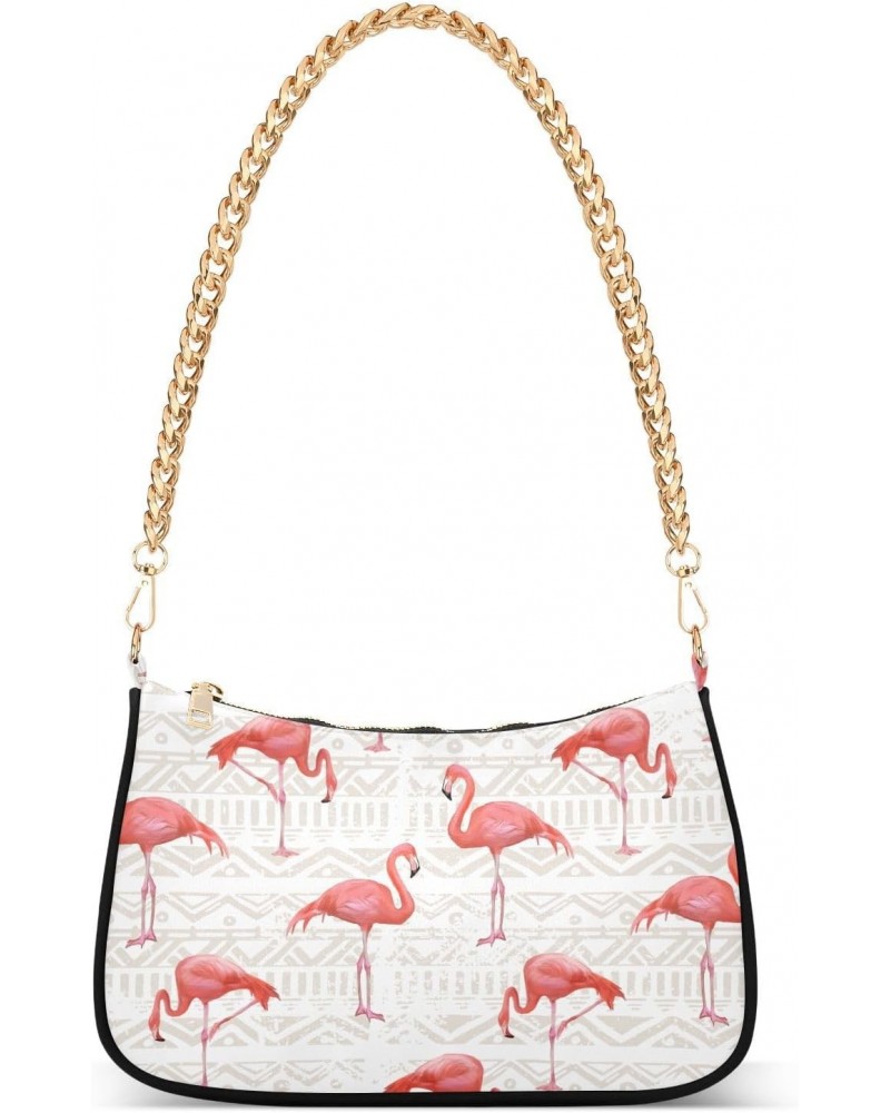 Shoulder Bag Flamingo Retro Tribal Women Clutch Handbag Shoulder Purch Date Chain Bag Tote Bag Spring Holiday Birthday Gift f...