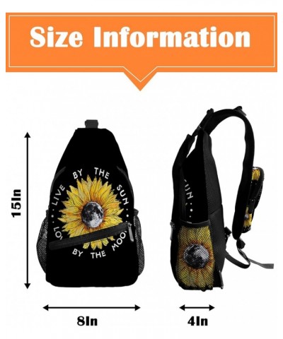 Crossbody Bags for Men Women Waterproof Sling Bag Shoulder Chest Bag Backpack Daypack for Hiking Travel Sports Running Sunflo...