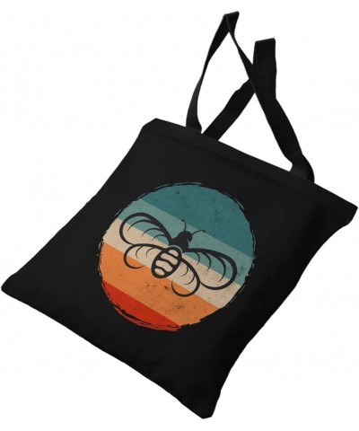 Bee Design Canvas Tote Bag - Items for Bee Lovers - Cool Bag Navy $13.99 Totes