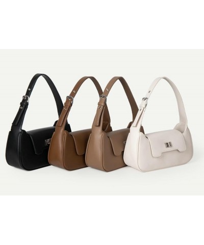 Fashion PU Leather Shoulder Bag for Women Small Totes Hobo Y2k Handbag Elegant Underarm Purse Satchel Brown $28.30 Totes