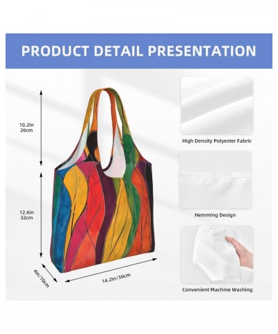 Colorful Human Patterns One-Shoulder Commuting Canvas Bag,Fashionable And Lightweight,Extra Large Capacity,Easy To Store,Soft...