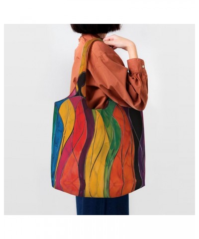 Colorful Human Patterns One-Shoulder Commuting Canvas Bag,Fashionable And Lightweight,Extra Large Capacity,Easy To Store,Soft...