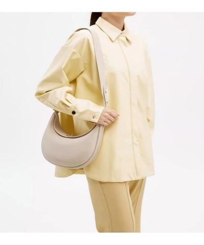 Leather one-shoulder handle armpit crescent bag $31.62 Satchels