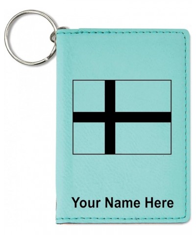 ID Holder Wallet, Flag of Denmark, Personalized Engraving Included (Teal) Teal $14.55 Wallets