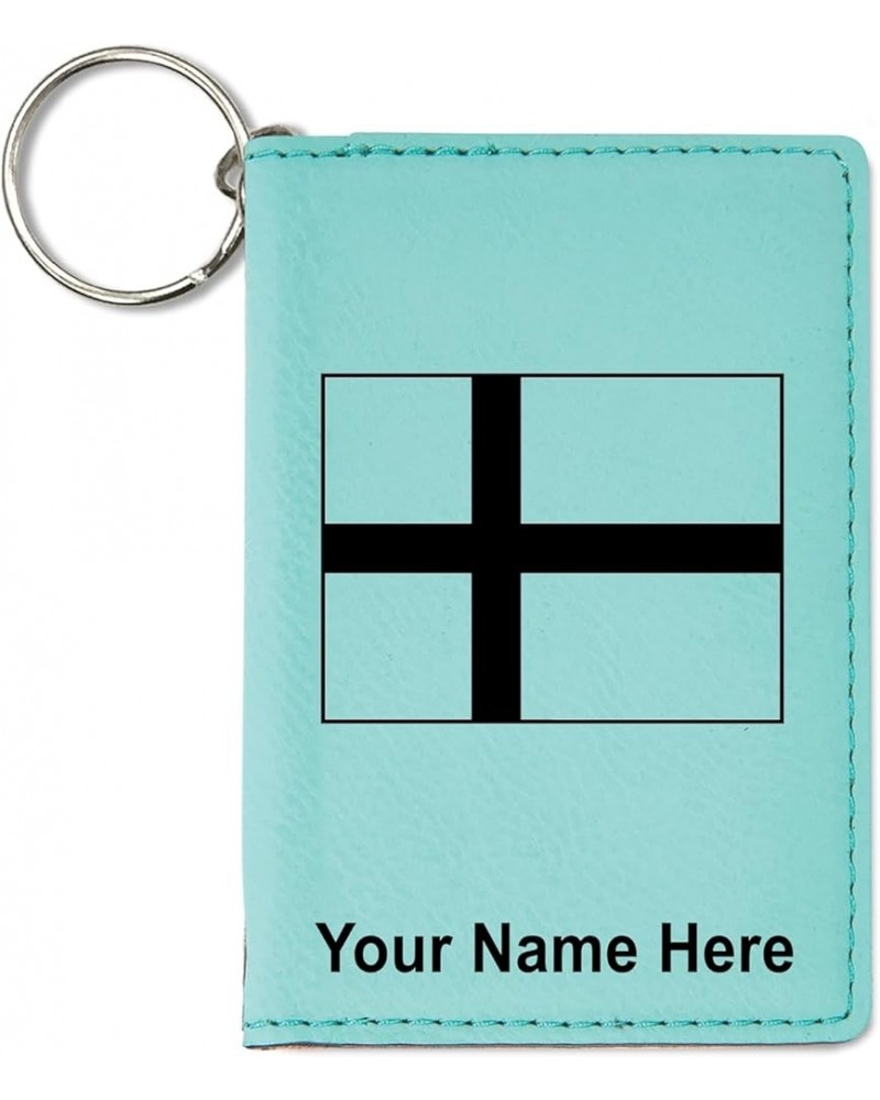 ID Holder Wallet, Flag of Denmark, Personalized Engraving Included (Teal) Teal $14.55 Wallets