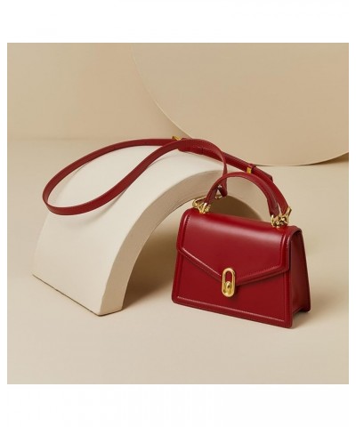 Women's Leather Crossbody Shoulder Bag Top Tote Bag Simple Fashion Handbags Red $33.00 Totes