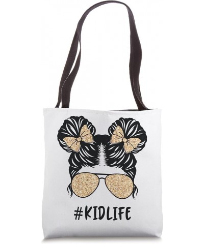 Messy Bun Kid Life Bows Glam Matching Mom Daughter Girl Kids Tote Bag 16 inches $10.80 Totes