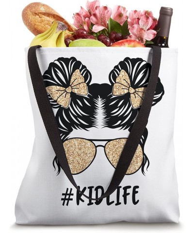 Messy Bun Kid Life Bows Glam Matching Mom Daughter Girl Kids Tote Bag 16 inches $10.80 Totes