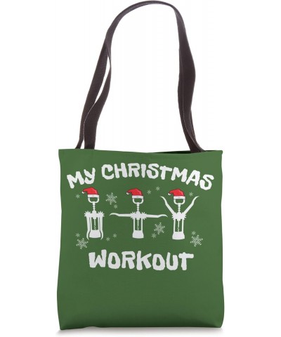 My Christmas Workout Funny Wine Lover Corkscrew Wine Party Tote Bag $11.13 Totes