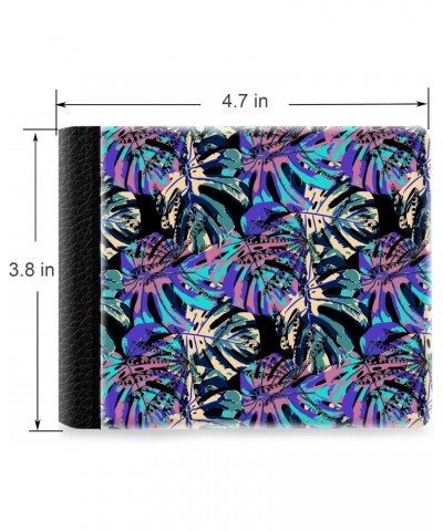 Unique Desige Pattern - Tropical leaves of monstera, Slim Front Pocket Wallet Billfold RFID Blocking $9.17 Wallets