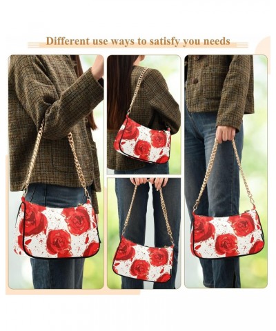 Clutch Shoulder Bags Tote Evening Purse Handbags for Women Hobo Bags Roses Flower Red Tie Dyewith Zipper Closure $16.63 Totes