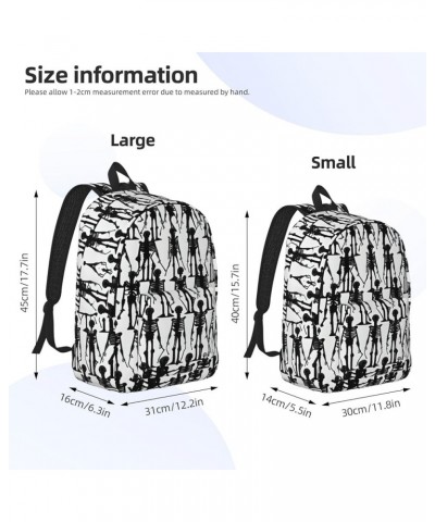 Black Floral Skull Print Casual Double Shoulder Daypack,Anti-Theft Travel Canvas Backpack For Men And Women Black Small $24.2...