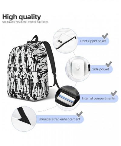 Black Floral Skull Print Casual Double Shoulder Daypack,Anti-Theft Travel Canvas Backpack For Men And Women Black Small $24.2...