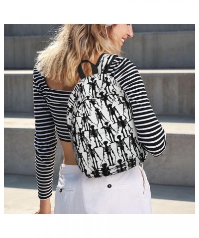 Black Floral Skull Print Casual Double Shoulder Daypack,Anti-Theft Travel Canvas Backpack For Men And Women Black Small $24.2...