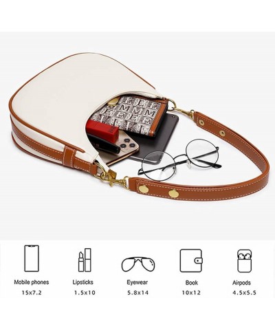 Small Crescent Shoulder Bag for Women PU Leather Crossbody Bag Hobo Handbag Purse with Card Bag Adjustable Strap (beige) Brow...