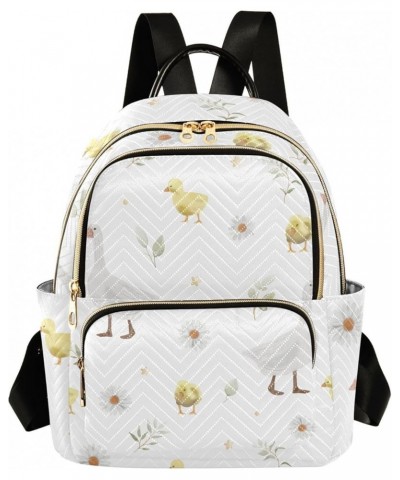 Backpack Purse for Women Goose and Little Ducklings, Mini Fashion Backpack Floral Farm Lightweight Casual Daypack Shoulder Ba...