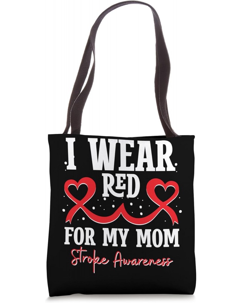 Stroke Warrior Awareness Fighter Support Red Ribbon Design Tote Bag $10.75 Totes