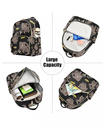 Small Backpack for Women Travel Bag Cute Gorilla Monkey Banana Daypack Purse Fashion Shoulder Bag Rucksack Medium A209 $10.66...