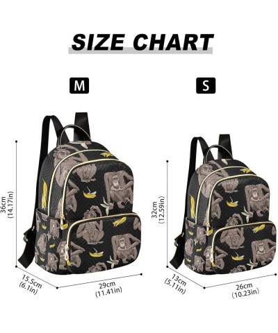 Small Backpack for Women Travel Bag Cute Gorilla Monkey Banana Daypack Purse Fashion Shoulder Bag Rucksack Medium A209 $10.66...