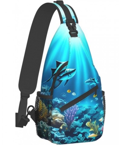 Submarine Coral Rays Crossbody Bag, &*Men'S And Women'S Chest Crossbody Bag, Zipper Closure, Strap Length Adjustable $13.79 C...