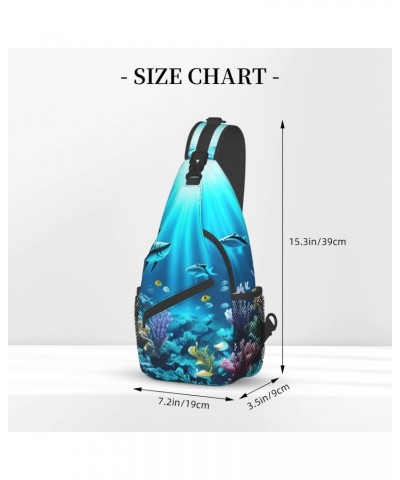 Submarine Coral Rays Crossbody Bag, &*Men'S And Women'S Chest Crossbody Bag, Zipper Closure, Strap Length Adjustable $13.79 C...