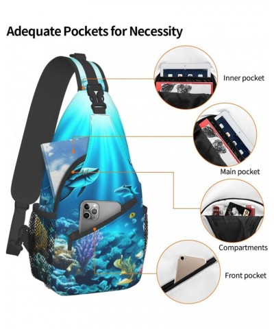 Submarine Coral Rays Crossbody Bag, &*Men'S And Women'S Chest Crossbody Bag, Zipper Closure, Strap Length Adjustable $13.79 C...