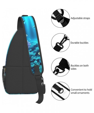 Submarine Coral Rays Crossbody Bag, &*Men'S And Women'S Chest Crossbody Bag, Zipper Closure, Strap Length Adjustable $13.79 C...