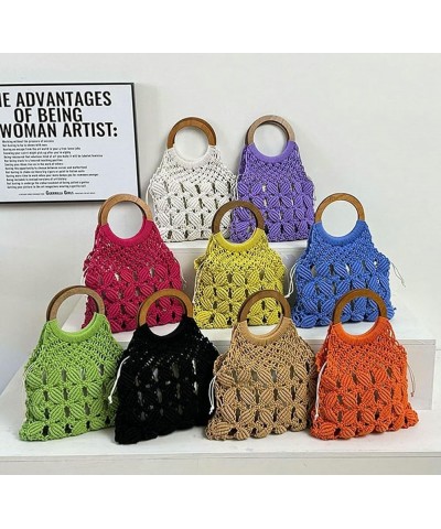 Knit Hobo Bags Women Retro Straw Beach Bag Crossbody Purse Soft Shoulder Bag Cute Satchels Tote Handbags Summer Bag Purple $1...