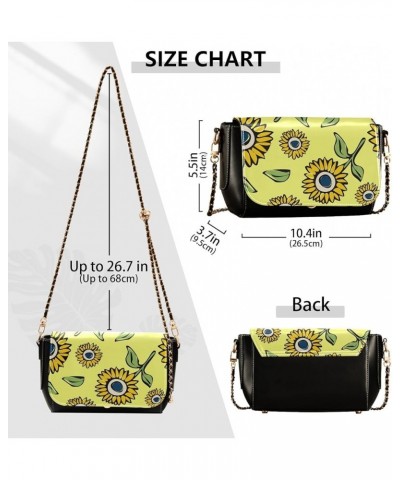 Narcissus Sunflowers Women's Crossbody Handbags, PU Leather Flap Crossbody Bags, Women's Shoulder Handbag Purse Style15 $19.6...