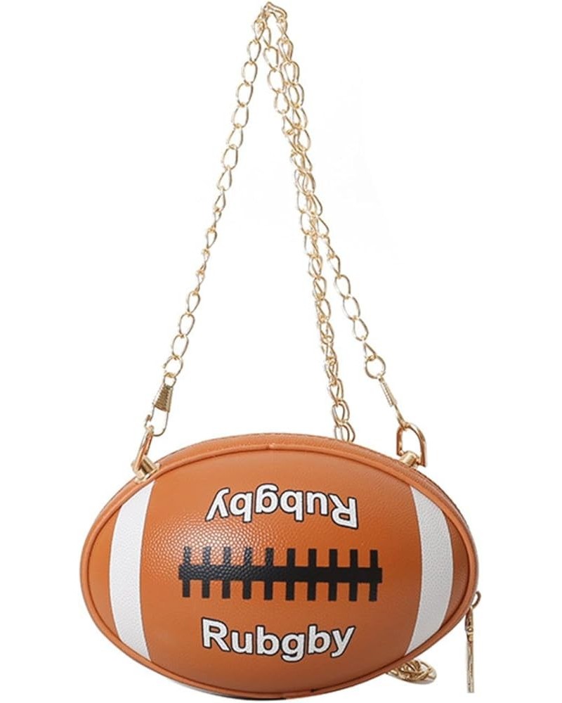 Rugby Bags Women's Small Shoulder Bag Chain Crossbody Bag Small Round Bags Ladies Phone Bag Lipstick Storage Bag Brown $32.62...