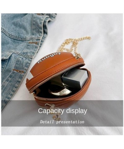 Rugby Bags Women's Small Shoulder Bag Chain Crossbody Bag Small Round Bags Ladies Phone Bag Lipstick Storage Bag Brown $32.62...