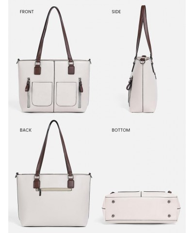 Purses Tote Bag for Women, Handbags Large Shoulder Bag, Leather Work Bags with Multi-Pockets, Designer Hobo Satchel Beige $21...