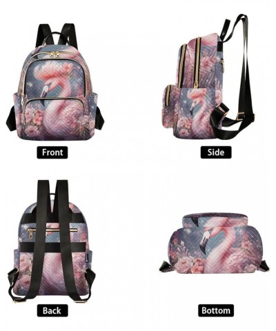 Mini Backpack Purse for Women, Queen Flamingo Flowers Travel Bag Casual Daypack Shoulder Bag Medium $17.91 Backpacks