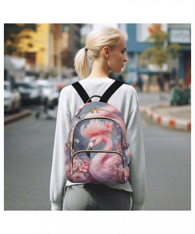 Mini Backpack Purse for Women, Queen Flamingo Flowers Travel Bag Casual Daypack Shoulder Bag Medium $17.91 Backpacks