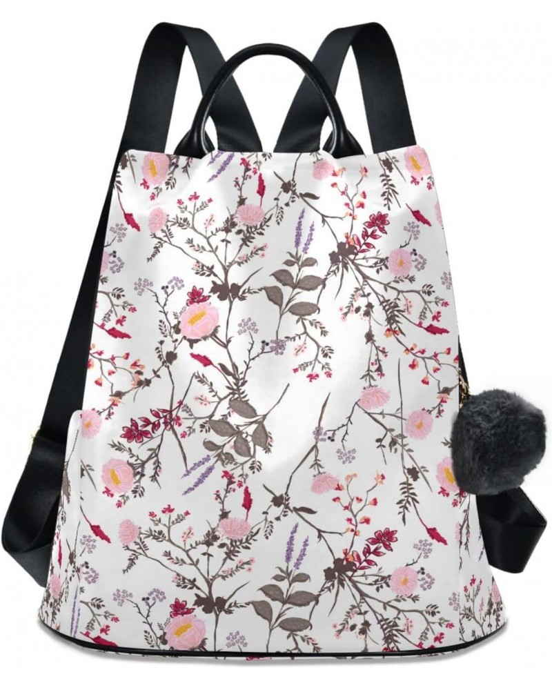 Floral Flowers Watercolor Backpack Purse for Women Anti Theft Fashion Backpack Lightweight bag Causal Daypack for Ladies Hiki...