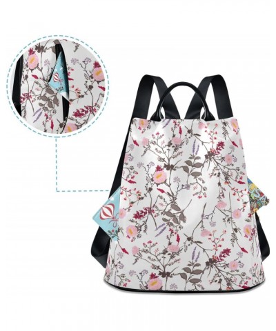 Floral Flowers Watercolor Backpack Purse for Women Anti Theft Fashion Backpack Lightweight bag Causal Daypack for Ladies Hiki...