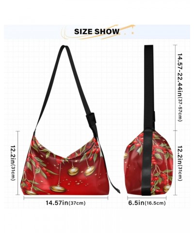 Christmas Balls Crossbody Bag Hobo Handbag Purse Fashion PU Leather Shoulder Bags for Women $14.28 Hobo Bags