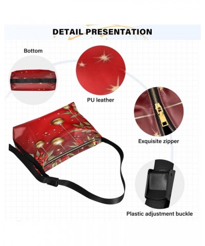 Christmas Balls Crossbody Bag Hobo Handbag Purse Fashion PU Leather Shoulder Bags for Women $14.28 Hobo Bags