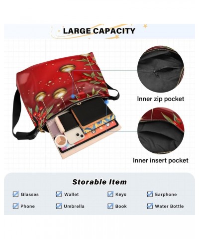 Christmas Balls Crossbody Bag Hobo Handbag Purse Fashion PU Leather Shoulder Bags for Women $14.28 Hobo Bags