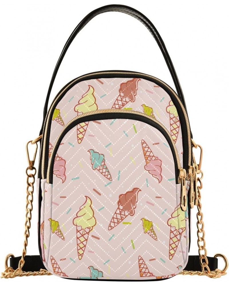 Colorful Melting Ice-cream Small Crossbody Bag Functional Multi Pocket Bag Shoulder Handbag $14.78 Crossbody Bags