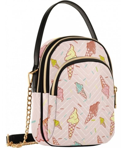 Colorful Melting Ice-cream Small Crossbody Bag Functional Multi Pocket Bag Shoulder Handbag $14.78 Crossbody Bags