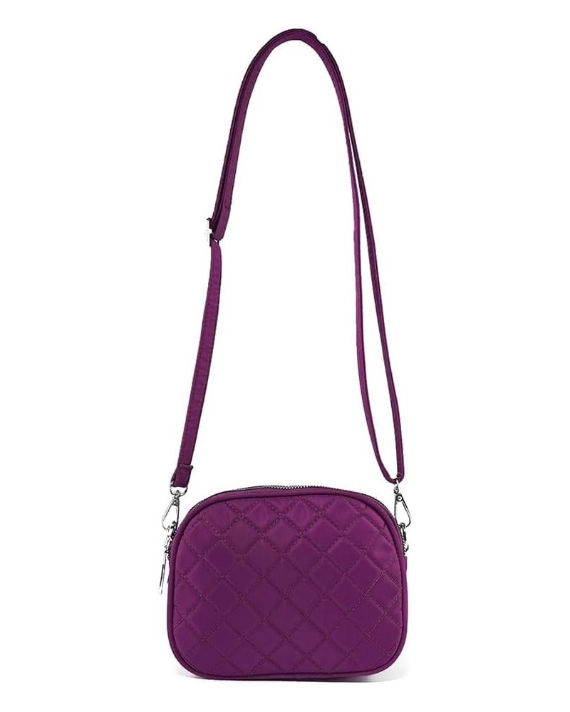 Women Lattice Shoulder Bag Versatile Classic Sling Bag Multi Pocket Strap Adjustable Fasion Chic Messenger Bag Purple $9.51 S...