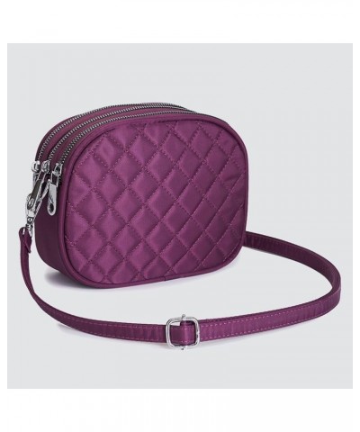 Women Lattice Shoulder Bag Versatile Classic Sling Bag Multi Pocket Strap Adjustable Fasion Chic Messenger Bag Purple $9.51 S...