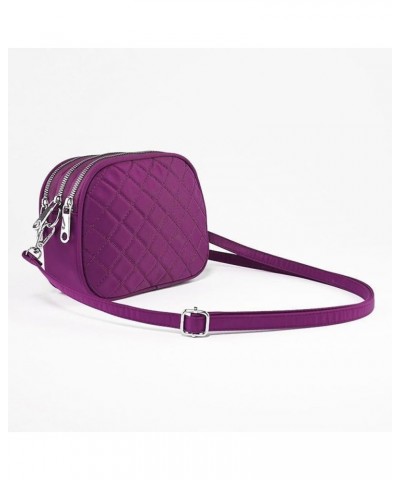 Women Lattice Shoulder Bag Versatile Classic Sling Bag Multi Pocket Strap Adjustable Fasion Chic Messenger Bag Purple $9.51 S...